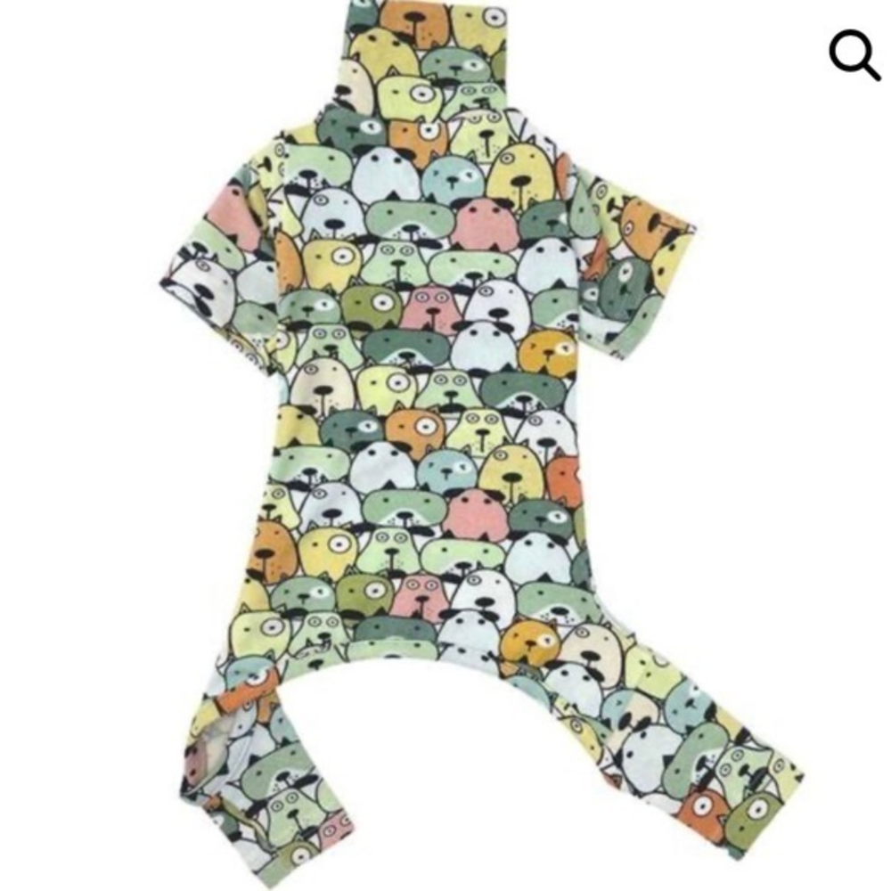 NWT Cartoon DOG FACES PRINTED PJ Size L